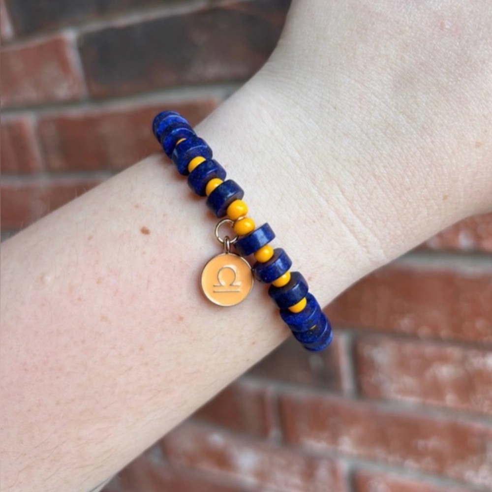 Libra Lapis Lazuli Handmade Beaded Bracelet